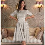 Johnny Was NWT  Champagne Beaded Lace  Mesh Dress Size‎ XS Photo 1