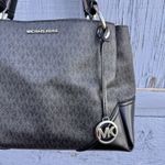 Michael Kors  Nicole Large Triple Compartment Shoulder Leather Tote Bag Black Photo 1
