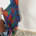 Dress Forum  Blue Red Tropical Print Jumpsuit Womens S Beachy Vacation Casual Photo 5