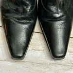 Paloma Women Sz 10 Black Leather Stiletto Heel Boots Square Toe Sexy Whimsygoth Photo 5