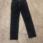 RE/DONE  originals high rise‎ button fly raw hem Jean faded black 25 Photo 6