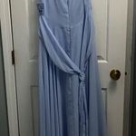 David's Bridal David’s Bridal long chiffon high neck Ice Blue bridesmaid / prom dress Photo 1
