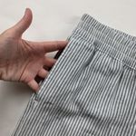 Old Navy Light Gray Striped Linen Blend High Rise Straight Leg Lounge Pant M Photo 2
