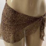 Diane Poitters Size S Mesh Leopard Print Mini Skirt. Made In Colombia. Preloved Tan Photo 2