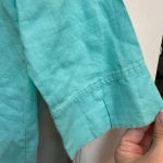 Chico's Aqua Breeze Beaded Linen Turquoise Open Jacket Cardigan Coastal Size 0 S Photo 8