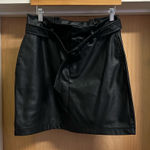 Ci Sono  Super Soft Faux Leather Paper Bag Waist Skirt w Belt + Pockets - size L Photo 0