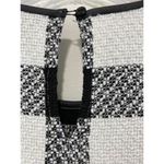 Ann Taylor Windowpane Plaid Boxy Tweed Top Size S Girl Boss Faux Leather Trim Photo 6
