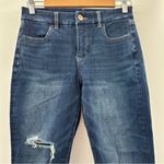 American Eagle American‎ Eagle Dark Wash Mid Rise Curvy Jegging Distressed Jeans Size 4 Short Photo 1