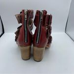 FREEBIRD by Steven Freebird Blake Red Leather Heeled Sandals Size 9 boho Western bohemian distress Photo 2