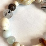 Star Bracelet White Shell Tan Multi Colors Shapes Boho Beaded Stretchy Multiple Photo 1