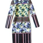 Clover Canyon Floral Collage Long Sleeve Neoprene Stretch Scuba Sheath Dress XS Photo 1