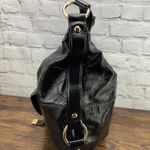 Michael Kors  Fulton Large Black Patent Leather Hobo Shoulder Bag Gold Hardware Photo 3