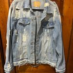 Distress Oversized Jean Jacket Size M Photo 0