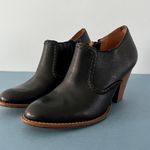 Jack Rogers Kyle Black Leather Stacked Heel Booties Photo 1