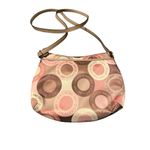 Coach Signature Circle Print Small Crossbody Bag Pink Brown Beige Photo 1