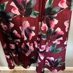Fame and Partners  Floral-Print A-Line‎ Halter Gown Maroon Sz 2 Formal Prom Party Photo 6