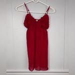 Rampage  Y2K Ruffle Rose Red Slip Lace Dress Large Coquette Valentines Babydoll Photo 1