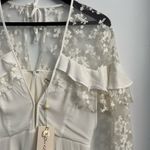 For Love & Lemons  Rosebud Embroidery Mini Dress (Ivory) - Size Medium Photo 3