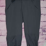 prAna  GRAY SHIRRED OPEN SIDE KNEE CAPRI ADJUSTABLE BELT WAIST PANTS WOMENS 2 Photo 0