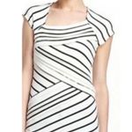 Anthropologie By  Cap Sleeve Pleated Top Striped White Black Women's Size Small Photo 1