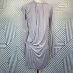 Reiss  Beige Jersey Long Sleeve Draped Back Dress‎ Photo 5