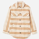 Everlane The Oversized Button Down Shacket Shirt Jacket Camel Plaid Size Small Photo 0