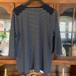CHAPS Women's Navy and White Striped Button Down Shirt size 2X Photo 2