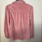 American Eagle  Women's Dusty Pink Rose Corduroy Puff Sleeve Button Down Photo 3