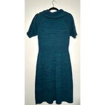 Apt. 9  Teal Blue Sweater Dress M Heathered Knit Cowl Neck Professional Cocktails Photo 2