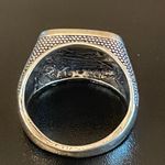 Natural black obsidian S925 silver ring size 8.75 Photo 3