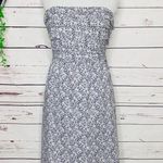 J.Crew  Blue & White Floral Strapless Mini Dress Size 6 Small Photo 4