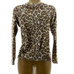 Aerie  Leopard Print Long Sleeve Rashguard Dusty Mushroom Womens Size Medium Photo 3