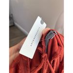 Anthropologie Textured Long Sleeve Floral Blouse in Crimson Rust Orange Sz L Photo 4