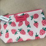 Clinique Strawberry Print Cosmetic Bag  New White and Pink Photo 2
