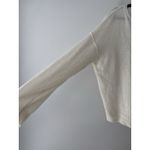 American Eagle  Women's Cream White Notch V Neck Fluffy Sweater Size Small Photo 2