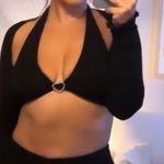 New Pink Heart Crop Halter Top Size M Photo 5