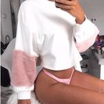 Boutique Pullover With Pink Fur On Sleeves  Photo 0