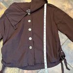 Neon Buddha Brown Jacket Cinch Waist Button Up Small Brown Photo 6