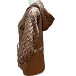 Reformation  Quilted Metallic Jacket Women’s XS Rose Gold Hooded Luxury Designer Photo 3