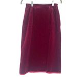 Majestic Vtg 60s  Velvet Pencil Skirt Sz 00 Burgundy Vamp Old Money Holiday Retro Photo 5