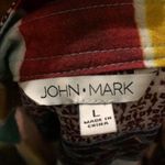 John Mark Stunning  hippie hobo indie boho Multicolored colorful striped patchwork button up down shirt drawstring sleeves Photo 3