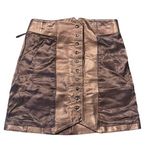 Helmut Lang  Black Leather Mini Skirt Button Front in Size 4 Photo 4