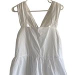 Banana Republic NWT Poplin Mini Tiered Dress V back in white size medium Photo 7