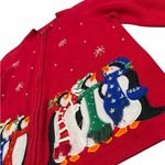 White Stag 🎅 Vintage Red Christmas Sweater with Penguins 🐧 Women’s Large Photo 3
