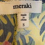 Meraki Tropical Floral Dress Yellow Sheer Resort Beach Vacation Style S Photo 4