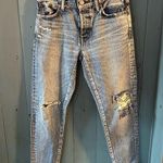 Moussy Vintage Tapered Patchwork Jeans, Size 27 Blue Photo 0