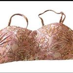 Kona Sol  Pink Floral Molded Bandau Swim Top Sz. S 4/6 NWT Photo 0