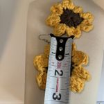 Sunflower Crochet Earrings Pierced w French Hooks Yellow & Brown Photo 6