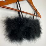 NEW Sugar Thrillz Black Feather Spaghetti Strap Bralette Size XXS Photo 1