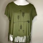 American Eagle  Outfitters Green Fringe Tee Photo 0
